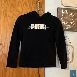 Puma Black Hoodie Sweatshirt - Girls Size 10/12